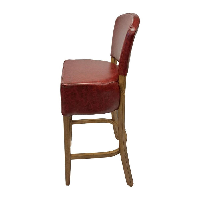 Hanoi Bar Chair in Weathered Oak with Bison Bordeaux Vinyl Everyday