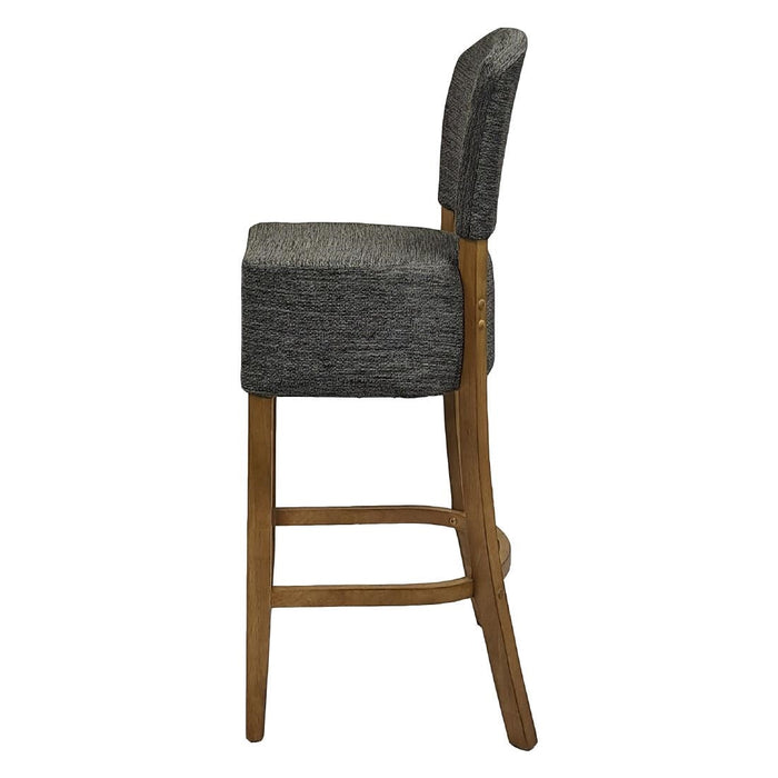 Hanoi Bar Chair in Weathered Oak with Shetland Smoke Seatpad Everyday