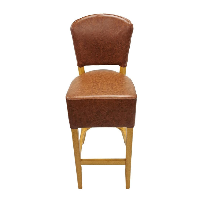 Hanoi Bar Chair in Soft Oak with Bison Tan Vinyl Everyday