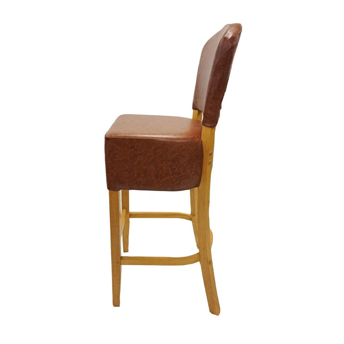 Hanoi Bar Chair in Soft Oak with Bison Tan Vinyl Everyday