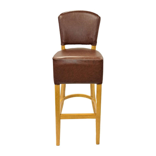 Hanoi Bar Chair in Soft Oak with Bison Espresso Vinyl Everyday
