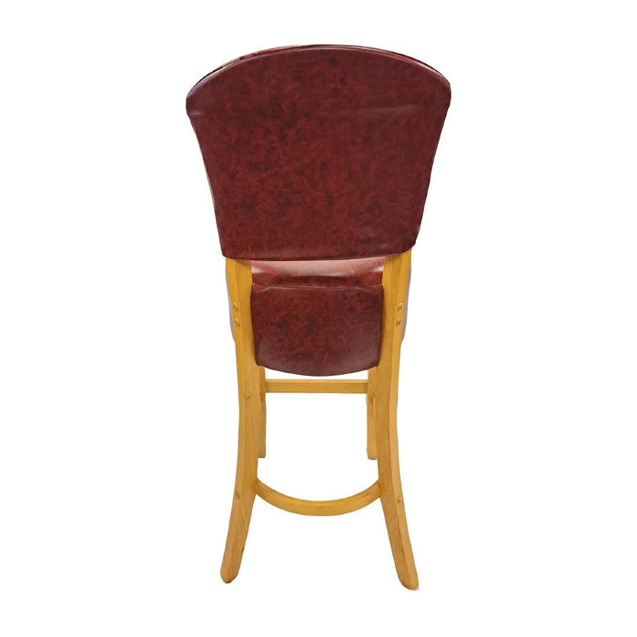 Hanoi Bar Chair in Soft Oak with Bison Bordeaux Vinyl Everyday