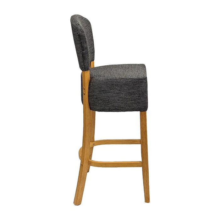 Hanoi Bar Chairs in Soft Oak with Shetland Smoke Seatpad Everyday