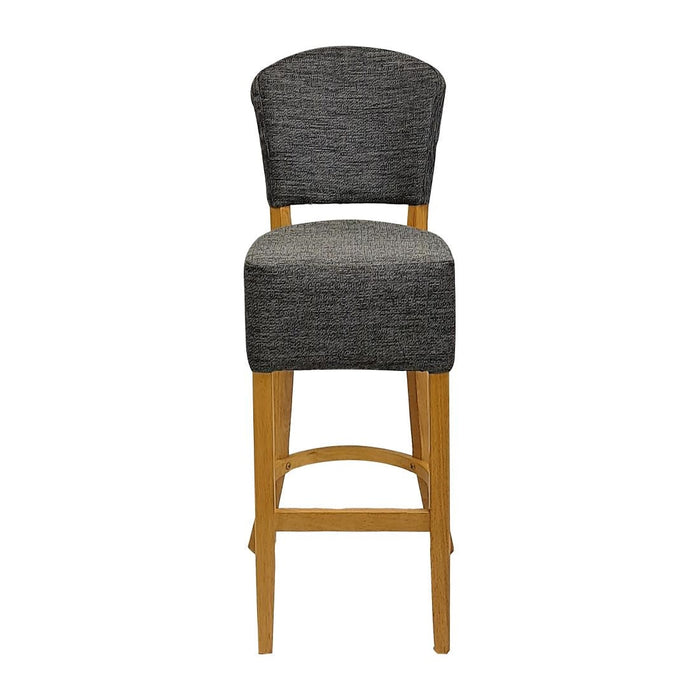 Hanoi Bar Chairs in Soft Oak with Shetland Smoke Seatpad Everyday