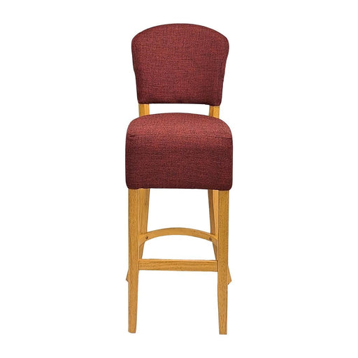 Hanoi Bar Chairs in Soft Oak with Shetland Scarlett Seatpad Everyday