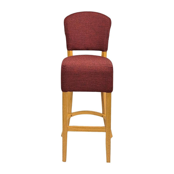 Hanoi Bar Chairs in Soft Oak with Shetland Scarlett Seatpad Everyday