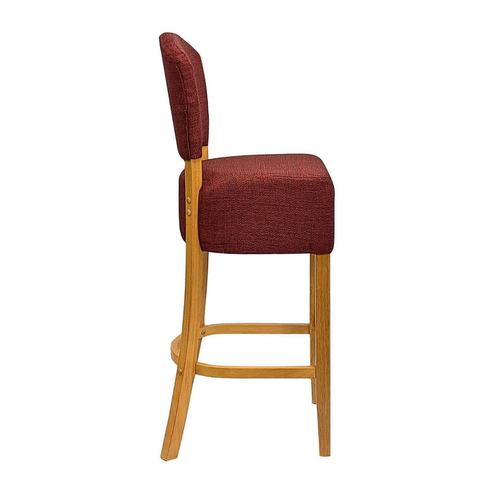 Hanoi Bar Chairs in Soft Oak with Shetland Scarlett Seatpad Everyday