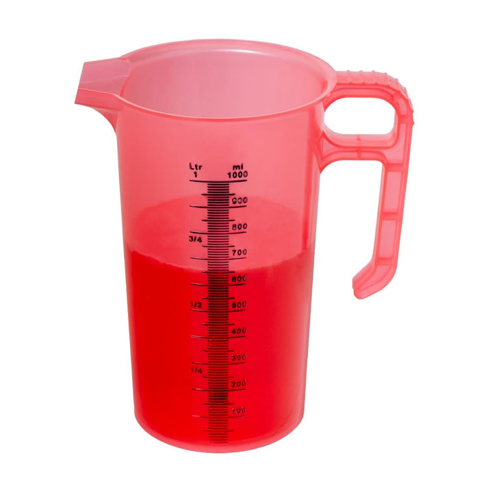 Pro-Measures Polypropylene Measuring Jug Red 1Ltr Pro-Measures