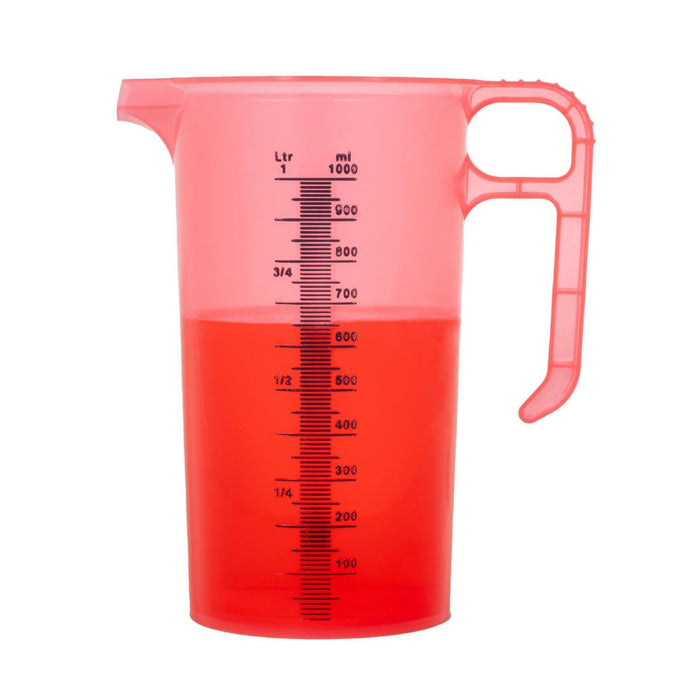 Pro-Measures Polypropylene Measuring Jug Red 1Ltr Pro-Measures