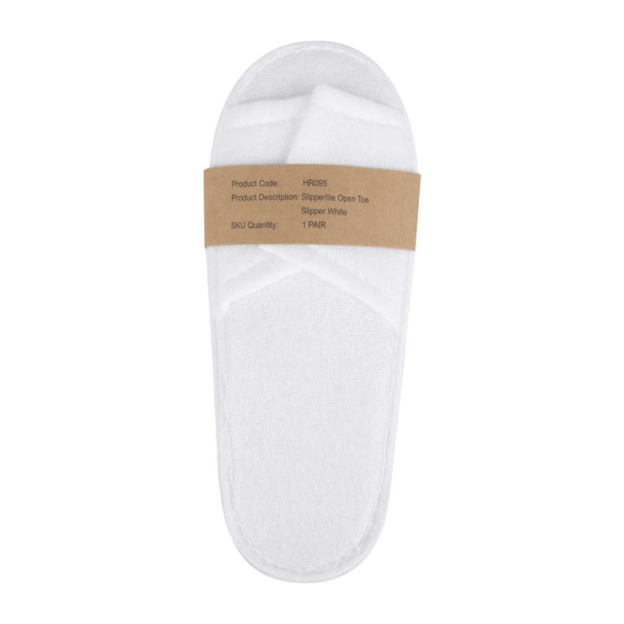 Mitre Essentials Slipperlite Open Toe Slippers White Mitre Essentials