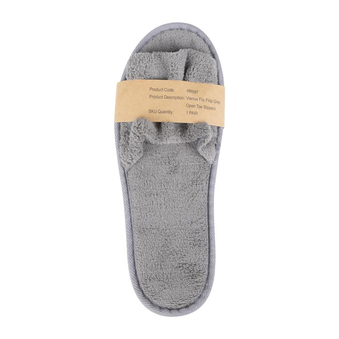 Mitre Comfort Vienna Open Toe Slippers Grey Mitre Comfort