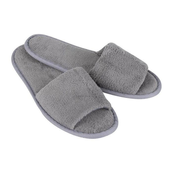 Mitre Comfort Vienna Open Toe Slippers Grey Mitre Comfort