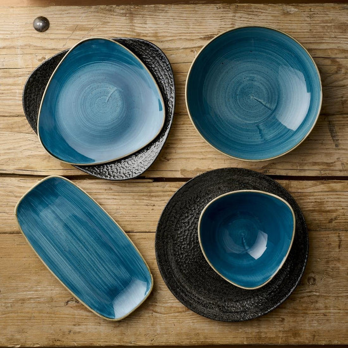Churchill Stonecast Java Blue Lotus Plates 228mm (12 Pack) Churchill Super Vitrified