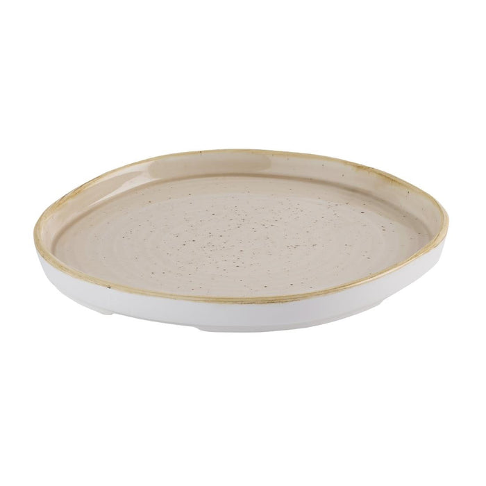 Churchill Stonecast Nutmeg Cream Organic Walled Plates 206mm (6 Pack) Churchill Super Vitrified