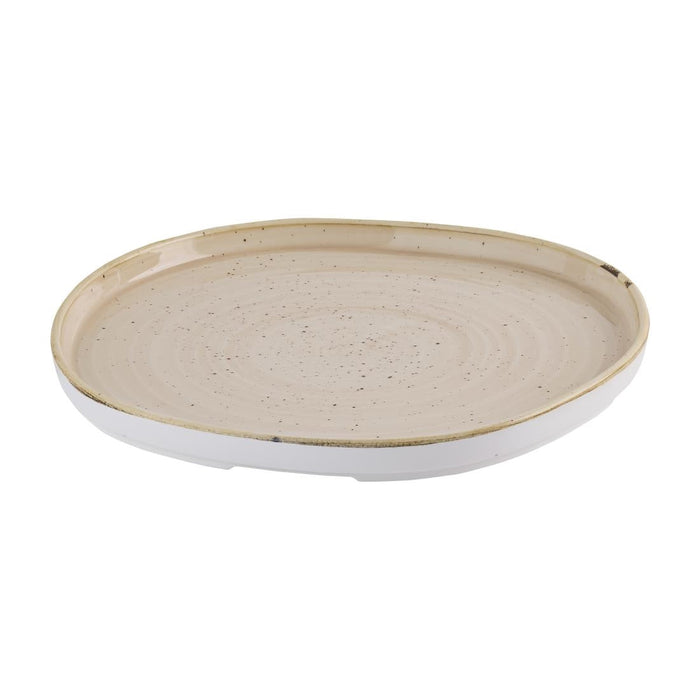 Churchill Stonecast Nutmeg Cream Organic Walled Plates 257mm (6 Pack) Churchill Super Vitrified