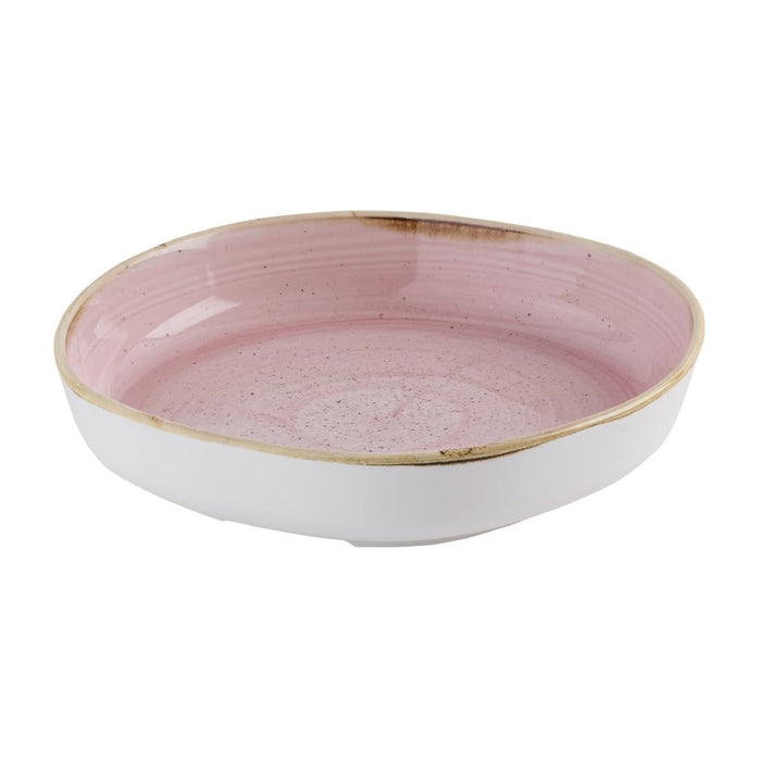 Churchill Stonecast Petal Pink Organic Walled Bowls 232mm (6 Pack) Churchill Super Vitrified