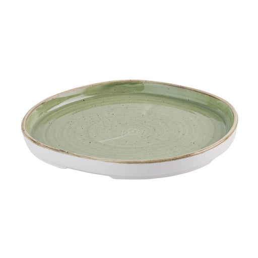 Churchill Stonecast Sage Green Organic Walled Plates 206mm (6 Pack) Churchill Super Vitrified