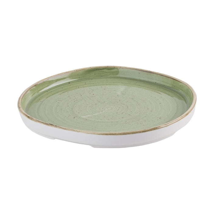 Churchill Stonecast Sage Green Organic Walled Plates 206mm (6 Pack) Churchill Super Vitrified
