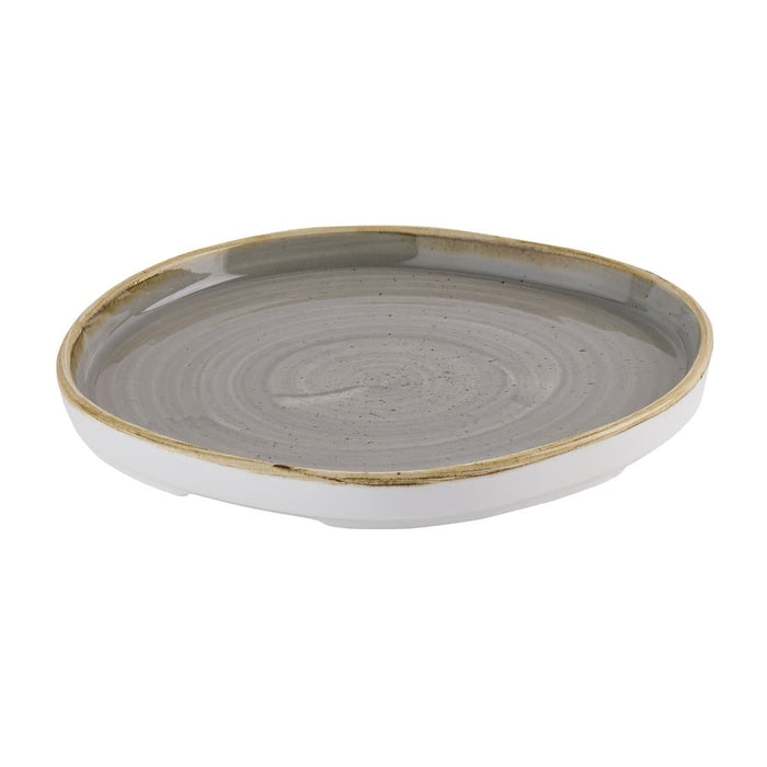 Churchill Stonecast Grey Organic Walled Plates 206mm (6 Pack) Churchill Super Vitrified