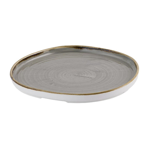 Churchill Stonecast Grey Organic Walled Plates 257mm (6 Pack) Churchill Super Vitrified