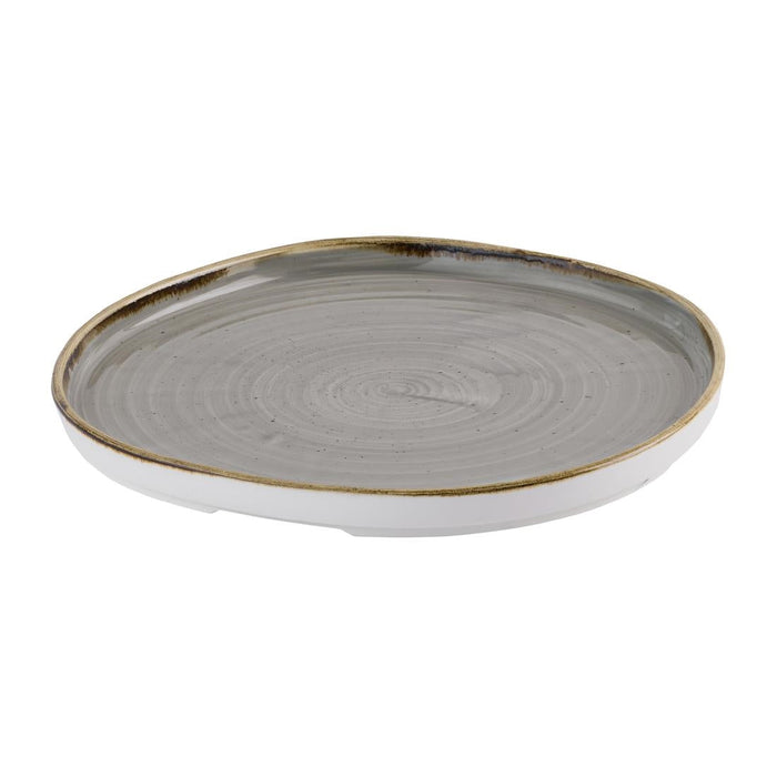 Churchill Stonecast Grey Organic Walled Plates 257mm (6 Pack) Churchill Super Vitrified