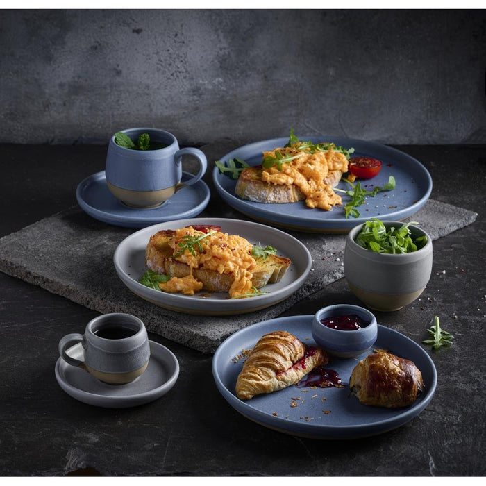 Churchill Emerge Seattle Grey Walled Plates 206mm (6 Pack) Churchill Super Vitrified