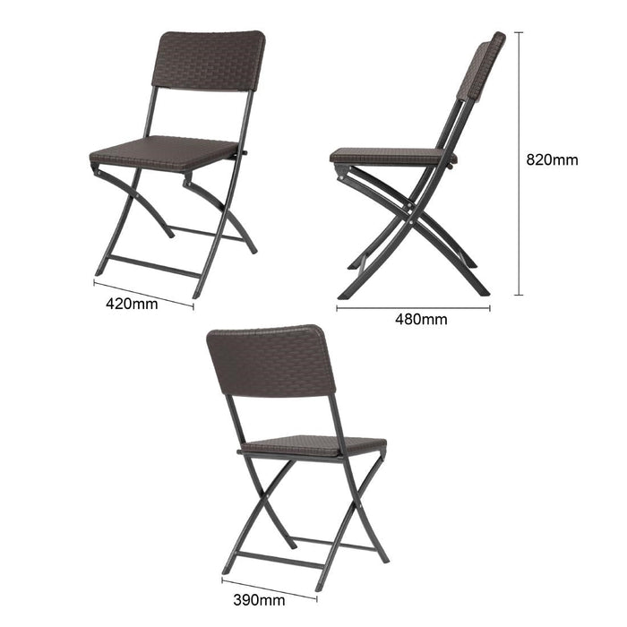 Bolero Rattan Folding Chairs Brown (2 Pack) Bolero
