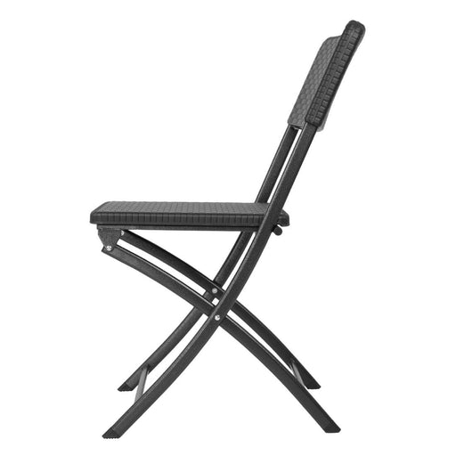 Bolero Rattan Folding Chair Black (2 Pack) Bolero