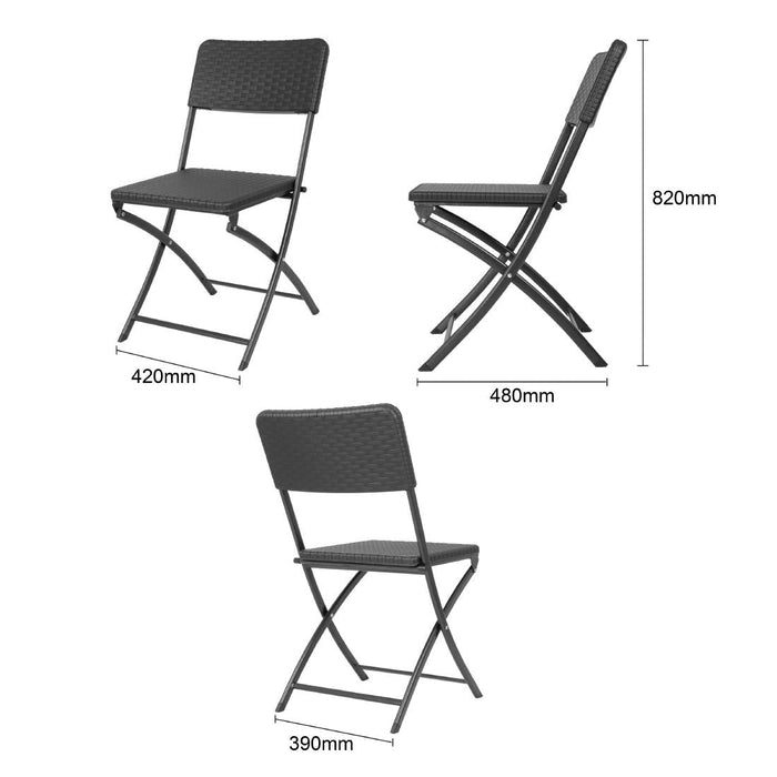 Bolero Rattan Folding Chair Black (2 Pack) Bolero