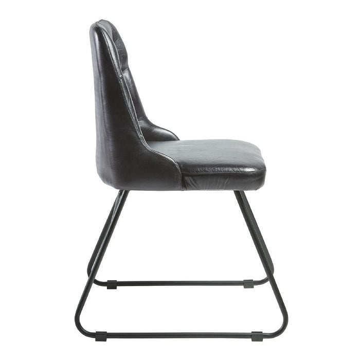 Harland Side Chair Leather Vintage Black (2 Pack) Everyday
