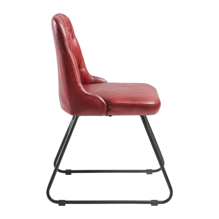 Harland Side Chair Leather Vintage Red (2 Pack) Everyday