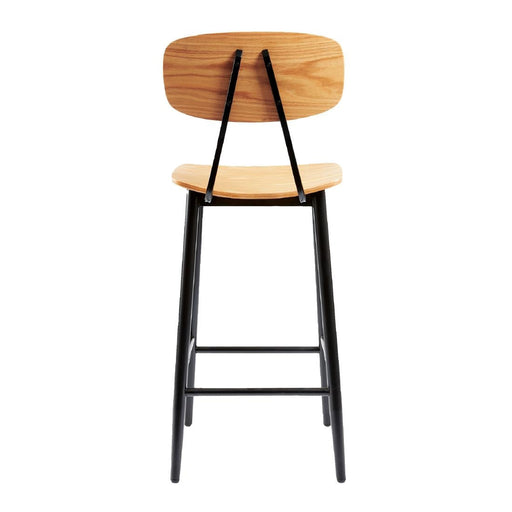 Juna Bar Stool Ply Oak & Black Steel (2 Pack) Everyday