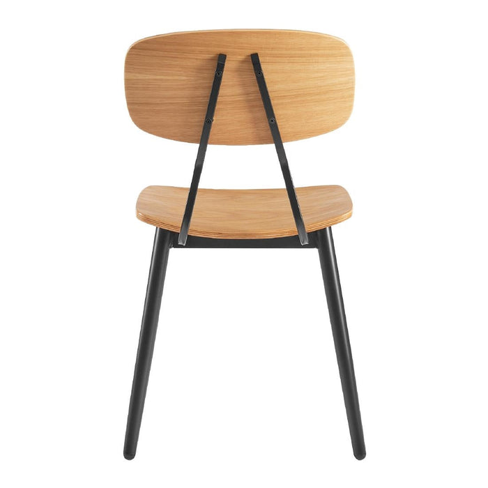 Juna Side Chair Ply Oak & Black Steel (2 Pack) Everyday