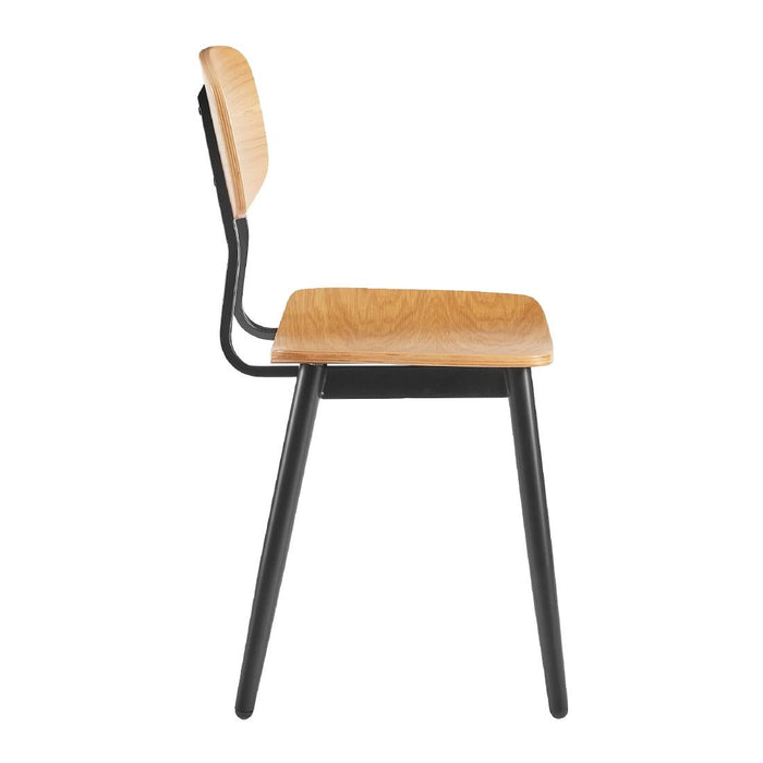 Juna Side Chair Ply Oak & Black Steel (2 Pack) Everyday
