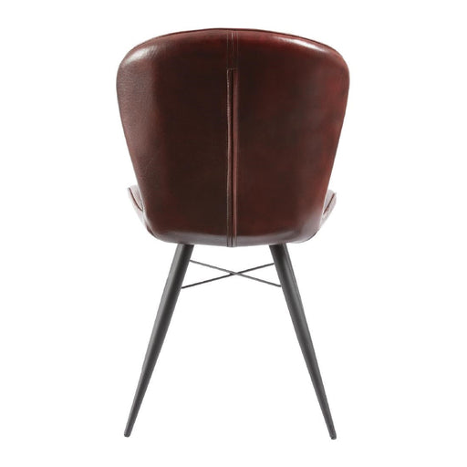 Lena Side Chair Claret Red leather (2 Pack) Everyday