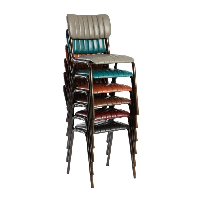 Tavo Stacking Side Chair Vintage Black (2 Pack) Everyday