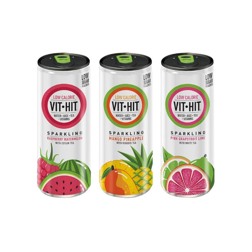 VITHIT Sparkling Mango & Pineapple Vitamin Water 330ml (12 Pack) VITHIT