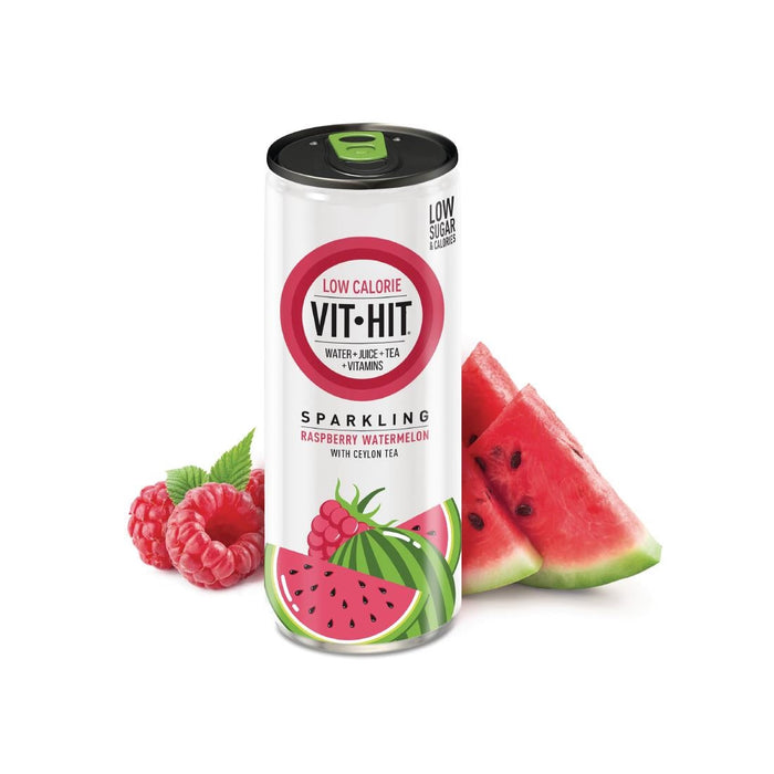 VITHIT Sparkling Raspberry & Watermelon Vitamin Water 330ml (12 Pack) VITHIT
