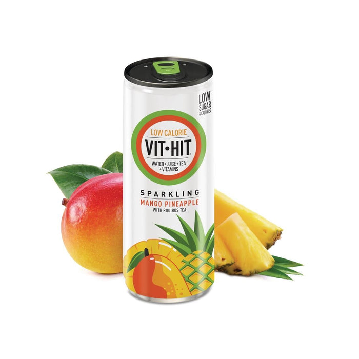 VITHIT Sparkling Mango & Pineapple Vitamin Water 330ml (12 Pack) VITHIT