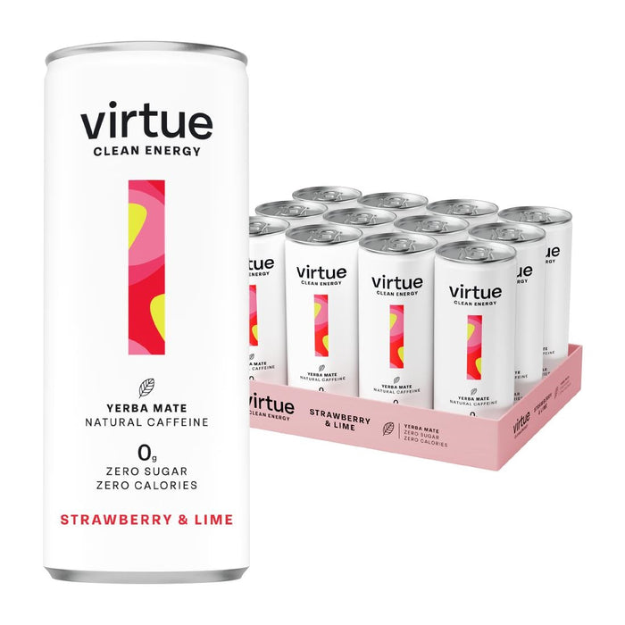 Virtue Yerba Mate - Strawberry & Lime 250ml (12 Pack) Virtue