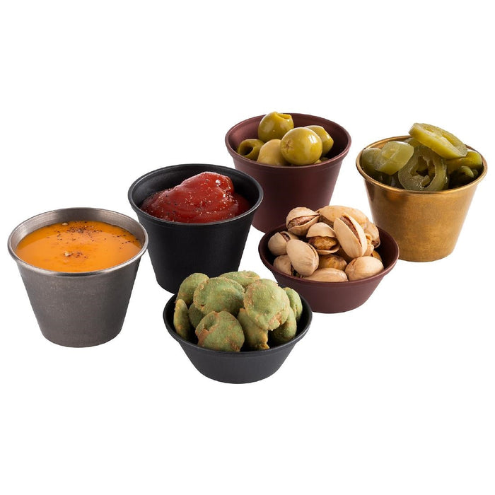 APS Dip Bowls Grey/Black 40ml (6 Pack) APS