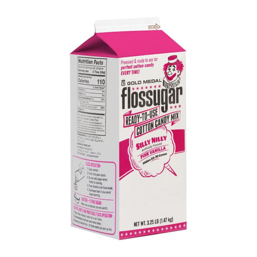 Flossugar Pink Vanilla Ready to Use Cotton Candy Mix 1.47kg Gold Medal