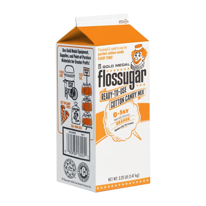 Flossugar Orange Ready to Use Cotton Candy Mix 1.47kg Gold Medal