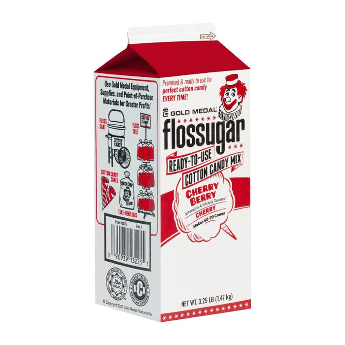 Flossugar Cherry Ready to Use Cotton Candy Mix 1.47kg Gold Medal