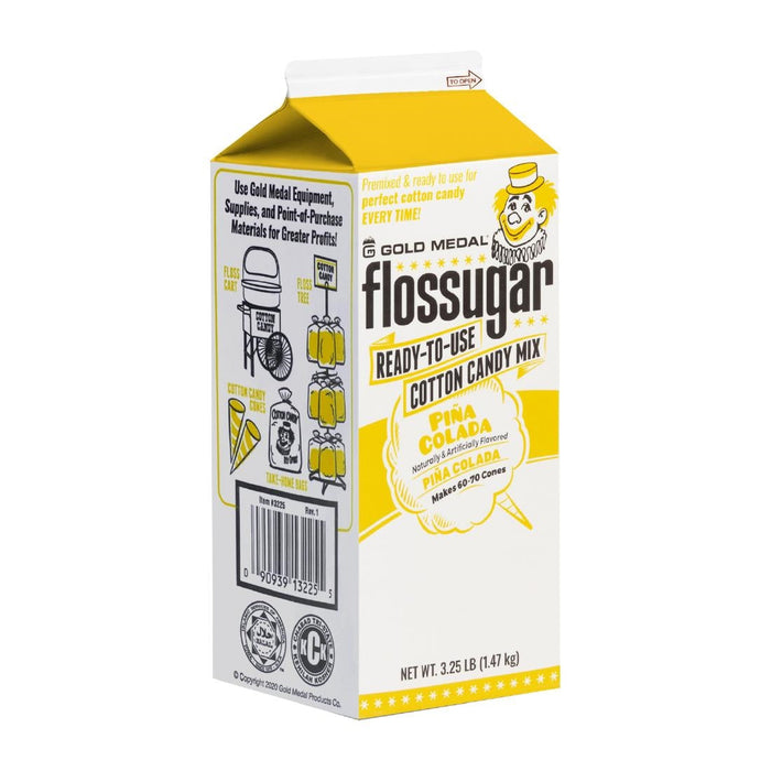 Flossugar Pina Colada Ready to Use Cotton Candy Mix 1.47kg Gold Medal