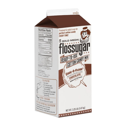 Flossugar Chocolate Ready to Use Cotton Candy Mix 1.47kg Gold Medal