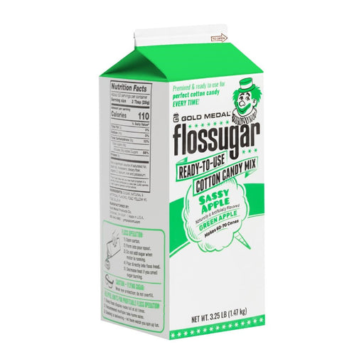 Flossugar Green Apple Ready to Use Cotton Candy Mix 1.47kg Gold Medal