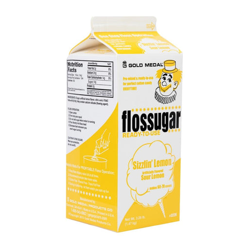 Flossugar Sour Lemon Ready to Use Cotton Candy Mix 1.47kg Gold Medal