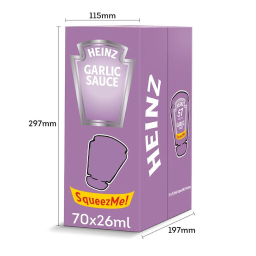 Heinz Garlic Sauce SqueezMe! Sachets 26ml (70 Pack) Heinz