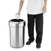 Bolero Bin with Open Top Lid Brushed Steel 70Ltr Bolero